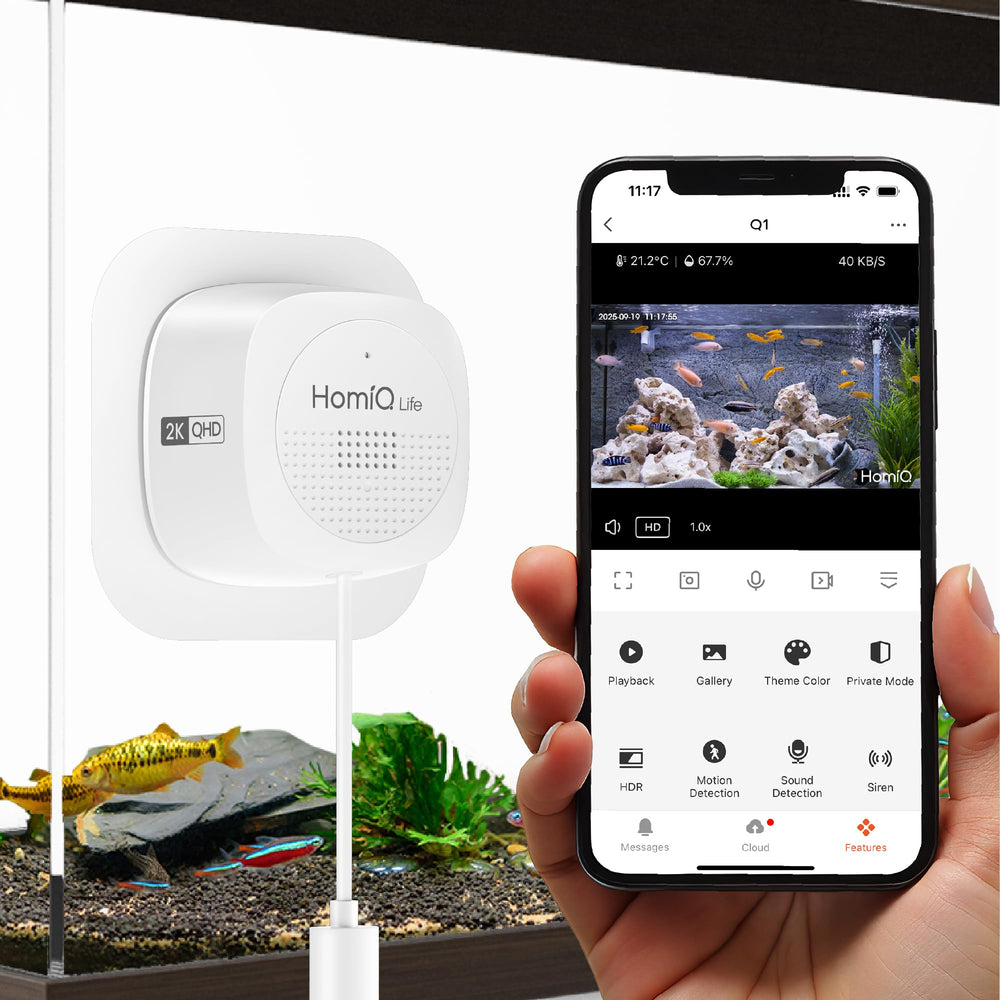 HOMIQ LIFE lente cercano 3MP para ver detalles en acuarios y terrarios