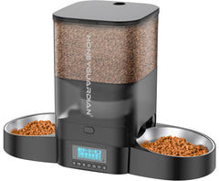 HoneyGuaridan alimentador para gatos, reparto dual igual para evitar peleas por comida.