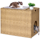 Honiakaka caja-arena con alfombra atrapa arena para gatos, limpieza más rápida.