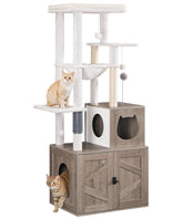 HOOBRO árbol para gatos con caja de arena oculta: refugio limpio y discreto