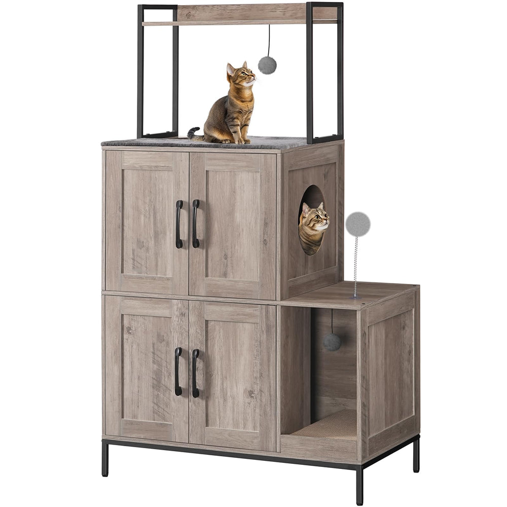 HOOBRO caja-arena gato oculta con estante, ofrece orden para el felino