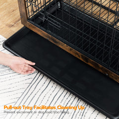 HOOBRO caja para perros, diseño rústico de madera que combina con la decoración.
