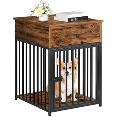 HOOBRO jaula-mueble para perro, refugio seguro de madera para casa