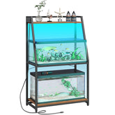 HOOBRO soporte acuario 20-29 galones con enchufes para filtros y bombas.