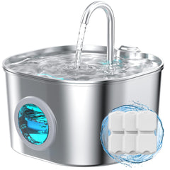 Fuente HOOISE para gatos en acero inoxidable 304, duradera y fácil de limpiar.