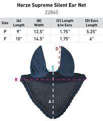 HORZE bonnet oreilles crochet silencieux noir sur cheval, diminue les distractions audio.