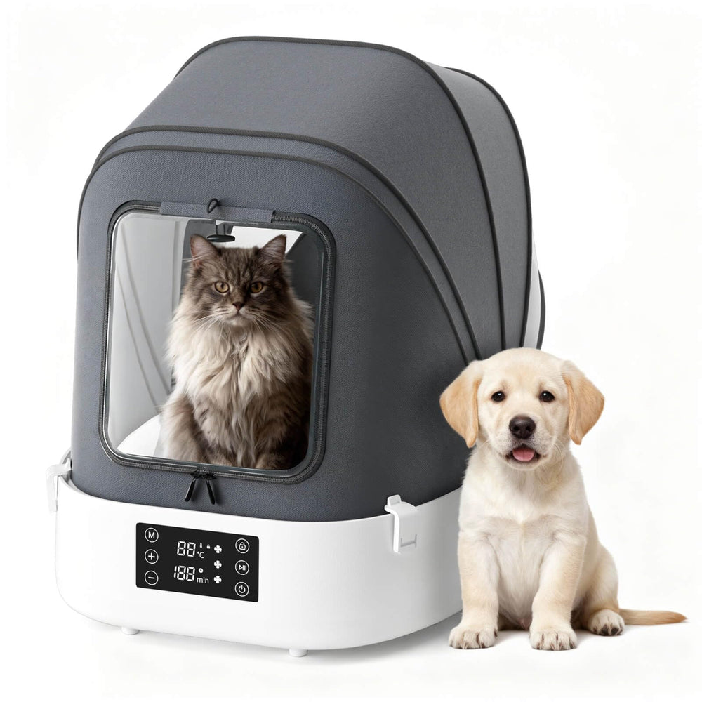 HotSoul caja secado automático con aire 360°, secado uniforme para mascotas.