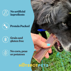 Hotspot Pets ingrediente único: carne de res de ganado alimentado con pasto.