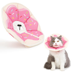 Cono para gatos Hpetppy con diseño donut protege tras cirugía y evita lamer heridas.
