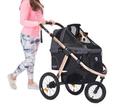 HPZ Pet Rover Run con ruedas de aire delanteras para paseo suave y estable.