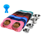 Hubulk: dos cuencos para perro en acero inoxidable, comida y agua sin desbordes.