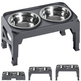 Hubulk tazones elevados de acero inoxidable, doble cuenco para perros