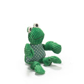 HuggleHounds Fergie Frog Knottie: peluche con chirriadores para perros pequeños.