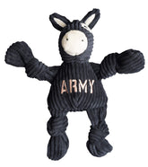 HuggleHounds Knottie Army Mule, juguete peluche para perros, diversión duradera