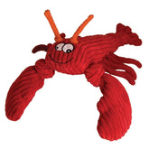 HuggleHounds Knottie Langosta McCracken, peluche interactivo para perros, ideal para morder y jugar