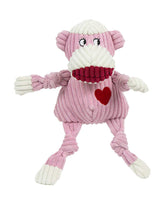 HuggleHounds Señorita Maddie Monito Calcetín, peluche duradero para perros activos.