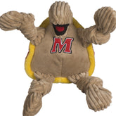 Juguete peluche HuggleHounds Knottie Testudo Terrapin, vista frontal, ideal para juego suave y duradero.