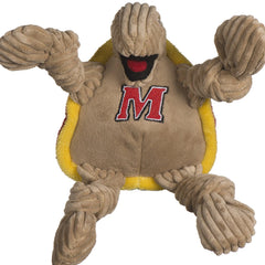 Juguete peluche HuggleHounds Knottie Testudo Terrapin, vista frontal, ideal para juego suave y duradero.