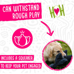 HuggleHounds Lester Lamb duradero y suave, ideal para juego activo y caricias.
