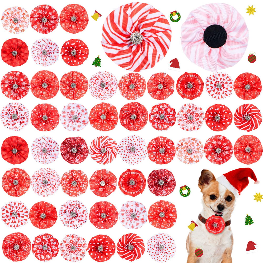 Lazo navideño para collar Huhumy, rojo y blanco, para foto festiva