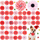 Lazo navideño para collar Huhumy, rojo y blanco, para foto festiva