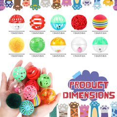Hungdao bolas para gatos con cascabel, colores variados, fomentan la curiosidad y la actividad.