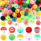 Hungdao pelotas crinkle con cascabel colores surtidos, ideales para juego diario de tu gato.