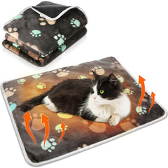 Cama auto calentante HunnmingRe para gatos con huella, calor suave y seguro