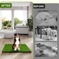 HURENTEK detalle de cesped artificial con alta densidad para comodidad del perro.