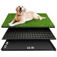 HURENTEK pasto artificial para perros con bandeja, ideal para entrenamiento en casa.