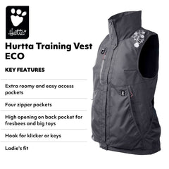 Chaleco ECO de entrenamiento Hurtta, bolsillo interior de pecho y anilla para llaves