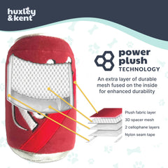 Huxley & Kent Power Plush, juguete para perros pequeños con chirriador, ideal para juego y abrazos.