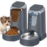 HWONMTE comedero automatico para gato con tazon inoxidable, facil de limpiar