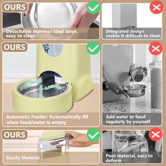HWONMTE gran capacidad para comida y agua, hasta 2,7 kg y 3,8 litros.