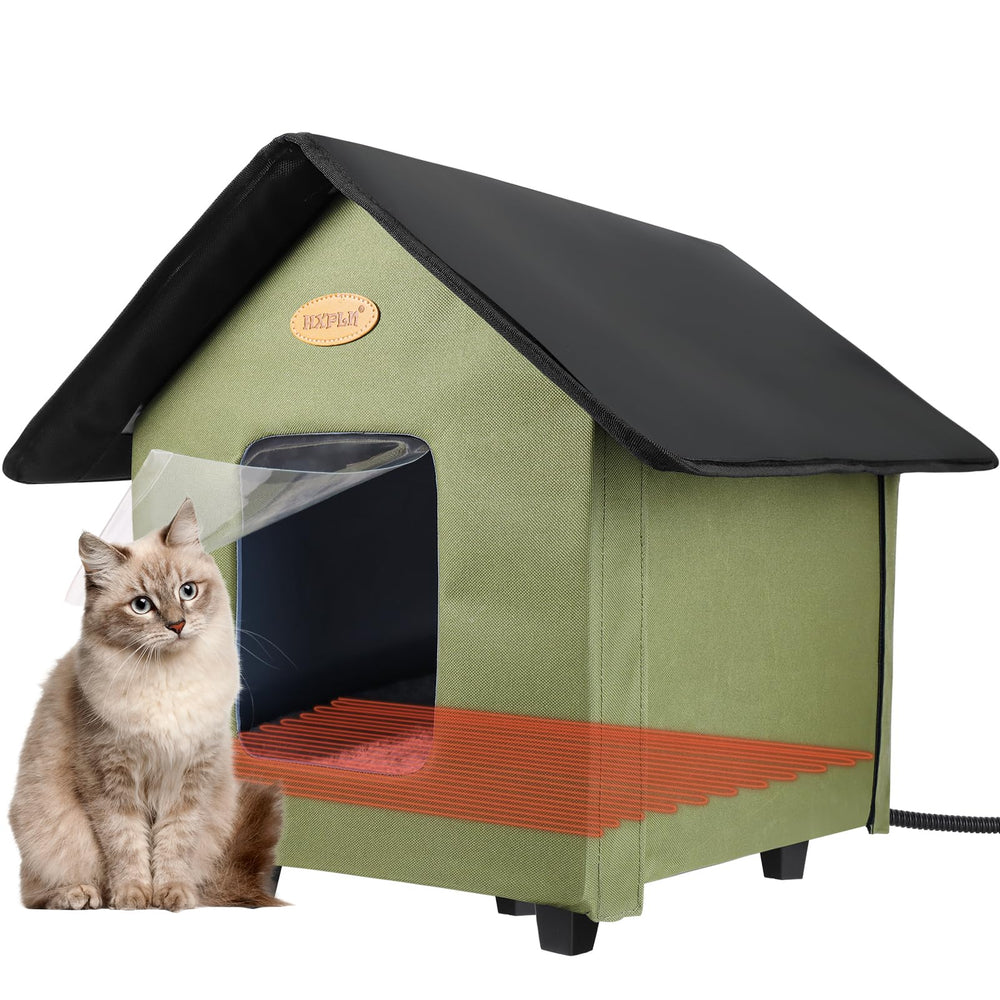 HXPLN casa-gatos-caliente-exterior: refugio cálido para gatos al aire libre en invierno.