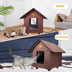 HXPLN con calefacción integrada para exterior, comodidad cálida para felinos.