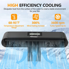 Hygger acuario-ventilador-refrigeracion-detalle-motor: motor potente con bajo ruido.
