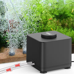 Hygger: bomba de aire para acuario con dos salidas para oxigenación estable