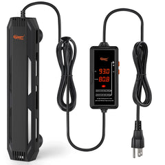 Calentador Hygger 1000W con control digital para acuario, temperatura estable.