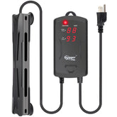 Calentador hygger sumergible en tanque con display LED para monitoreo fácil.