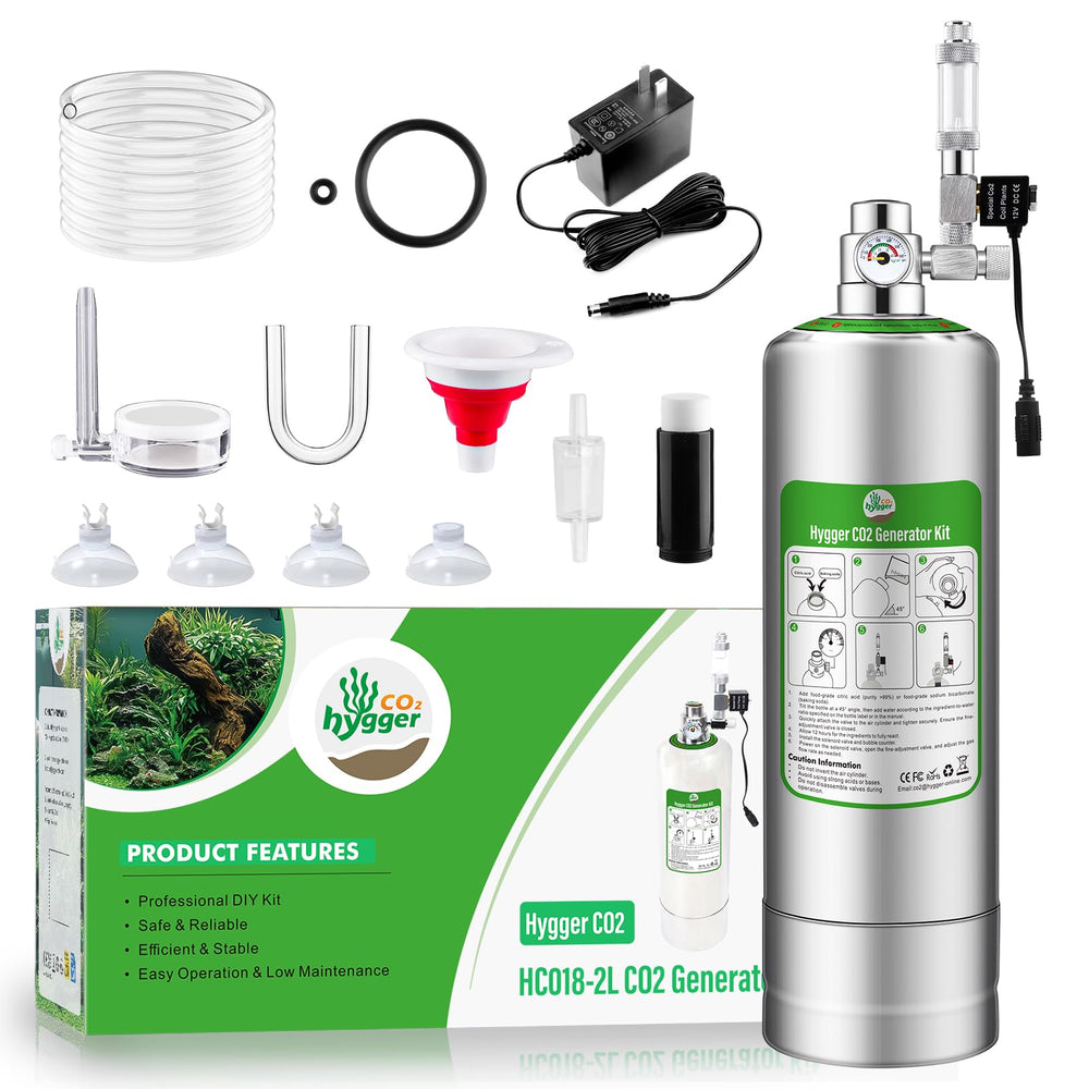 Botella Hygger CO2 2L de acero inoxidable con regulador para inyección estable