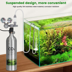 Hygger CO2: diseño curvo colgante para montaje sencillo en acuario.