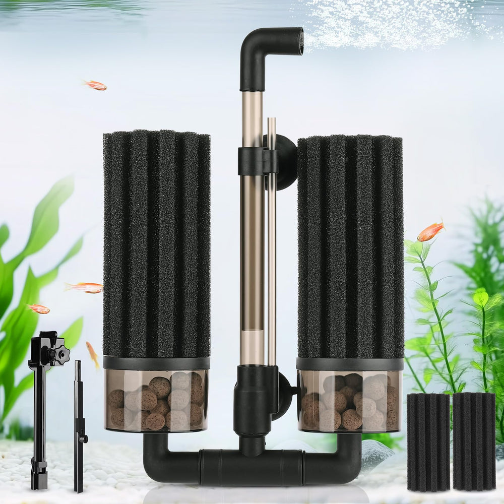 Filtro hygger de espuma doble con abrazadera extensible para instalación rápida