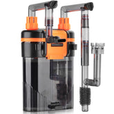 Hygger filtro externo Hang-On con tres etapas para filtración eficiente.