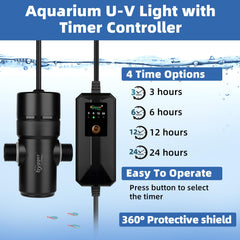 Cierre protector Hygger UV evita filtración de luz dañina.
