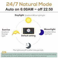 Luz hygger para acuario en día, iluminación natural para peces activos