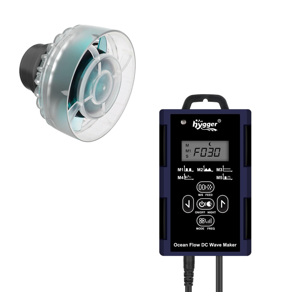 hygger mini generador de olas para acuario compacto, con perfil discreto y diseño transparente.