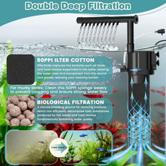 Sistema 5 en 1 de Hygger para filtración, oxigenación y circulación.