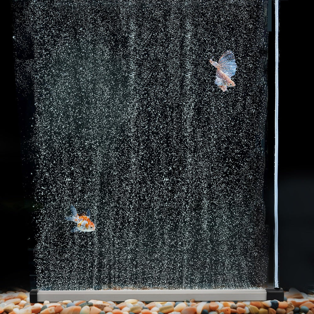 hygger tira de burbujas en acuario durante la instalación con burbujas suaves