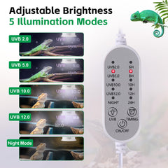 Lámpara Hygger zoo UVB con reflector curvado para mayor intensidad.